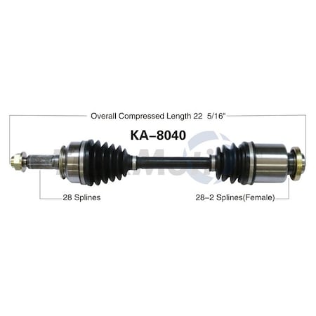 Surtrack Axle Cv Axle Shaft, Ka-8040 KA-8040